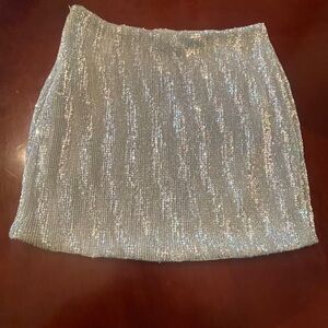 Glamorous Silver Shimmer Pencil Skirt